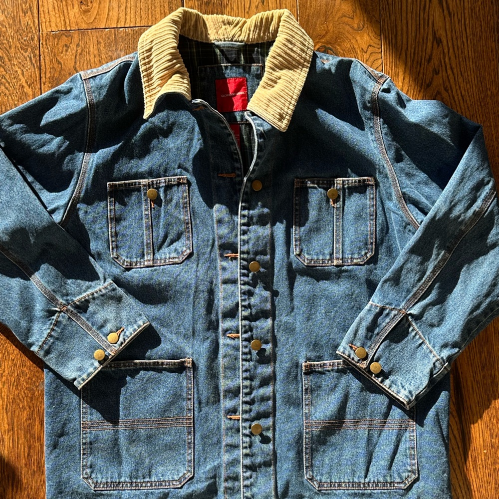 Gloria Vanderbilt Plaid and Denim workwear Jacket